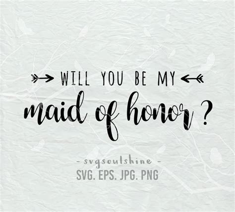 Will You Be My Maid Of Honor Printable