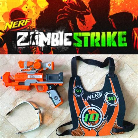 Nerf Zombie Strike Zed Squad Clear Shot Blaster With Free Vision Glasses And Dart Proof Vest