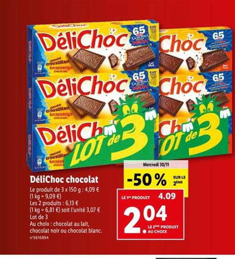 Promo Délichoc Chocolat chez Lidl iCatalogue fr