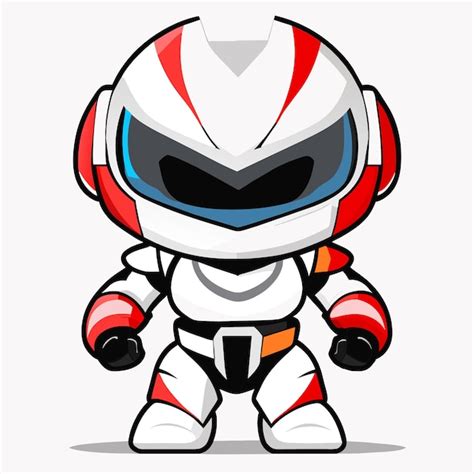 Mascotstyle Roboter Charakter Vektor Illustration Premium Vektor