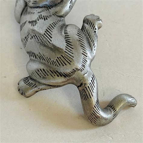 1988 Jonette Jewelry Jj Pewter Cat Brooch Pewter Cat Pin Etsy Uk