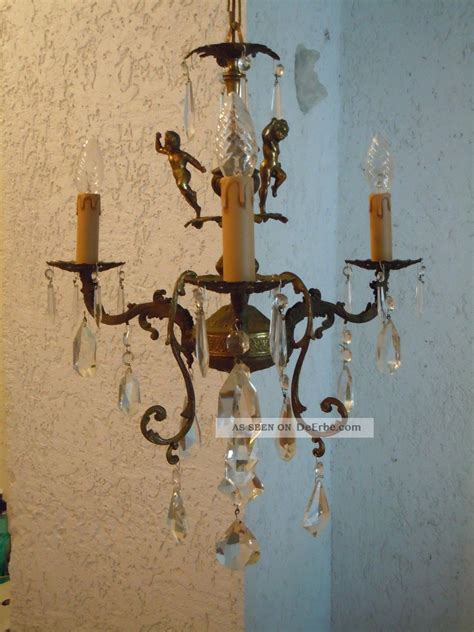 Antik Jugensstil Putte L Ster Engel Kronleuchter Chandelier Shabby