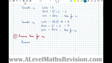 Proof By Induction Recurrence Relations Yr1 Further Pure Core