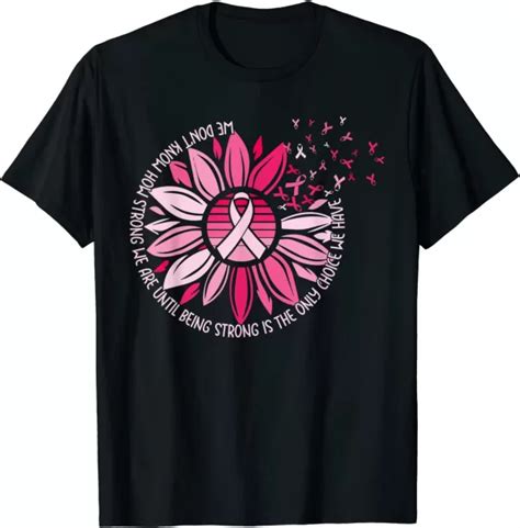 Sunflower Pink Ribbons Breast Cancer Awareness Warrior Shirt 2025