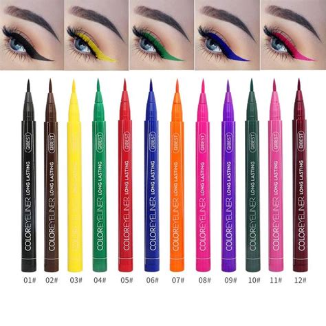 Neon Liquid Eyeliners QIBEST Matte Bright Colorful Eyeliner Set 12