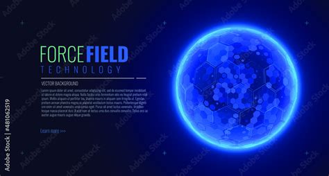 Bubble Shield Futuristic Hud Illustration On A Blue Background Dome