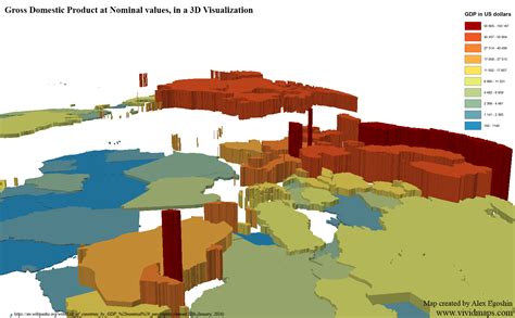 Gross Domestic Product At Nominal Values In 3d Visualization Vivid Maps