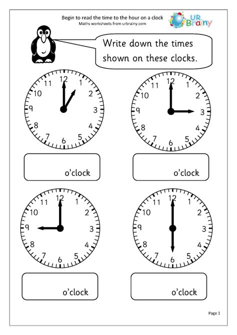 Read The Time 1 Time Worksheets For Year 1 Age 5 6 By URBrainy