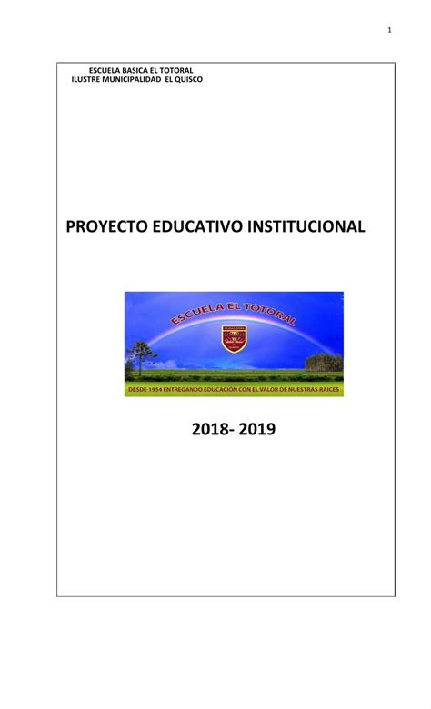 Pdf Proyecto Educativo Institucional … · 3 1 Presentación El