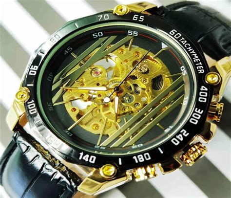 Forsining Steampunk Design Luxury Golden Gear Movement Creative