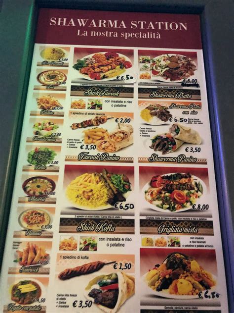 Menu at Shawarma Station restaurant, Rome