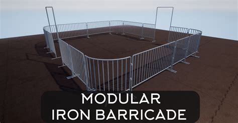 Modular Iron Barricade 3d Asset Game Ready Cgtrader