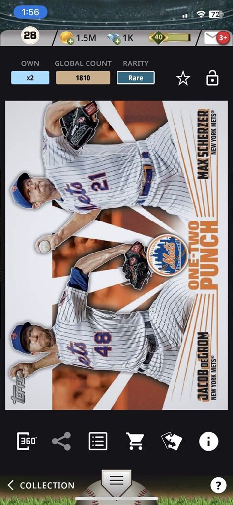 Topps Bunt MAX SCHERZER JACOB DEGROM 2023 All Aces 1 2 PUNCH S3