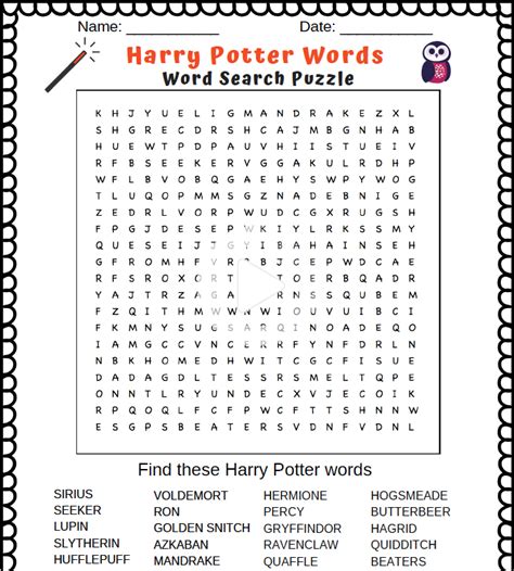 Harry Potter Word Puzzles