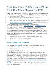 Cost Per Click Docx Cost Per Click Cpc Learn What Cost Per Click