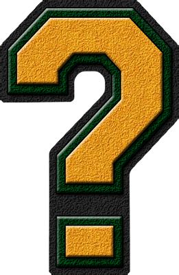 Presentation Alphabets Gold Forest Green Varsity Question Mark