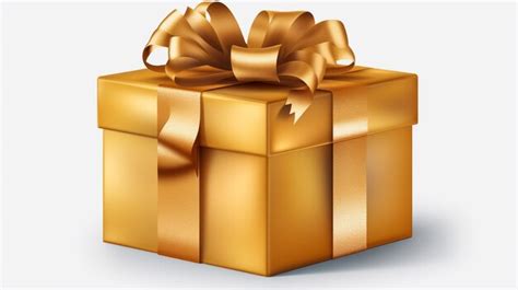 Premium Photo D Render Of A Gold Gift Box With Bow