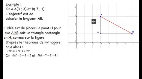 Calculer un distance entre deux points 5ème Mathématiques