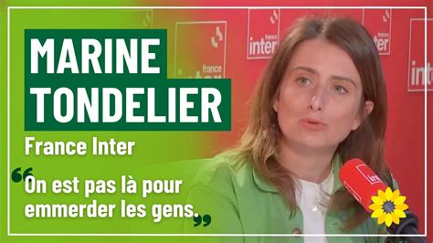 On est pas là pour emmerder les gens Marine Tondelier sur France