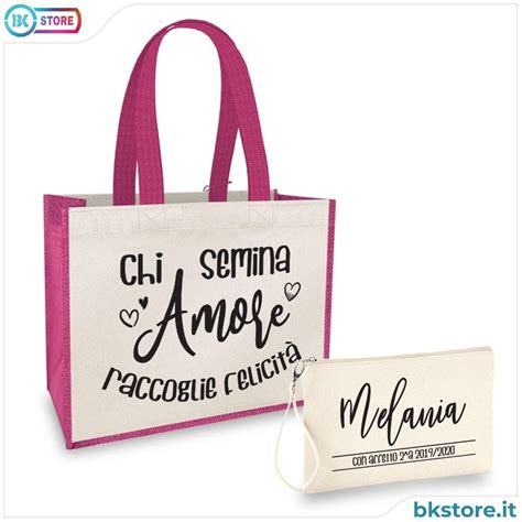 Borsa Shopper E Pochette Personalizzata Regalo Per La Maestra