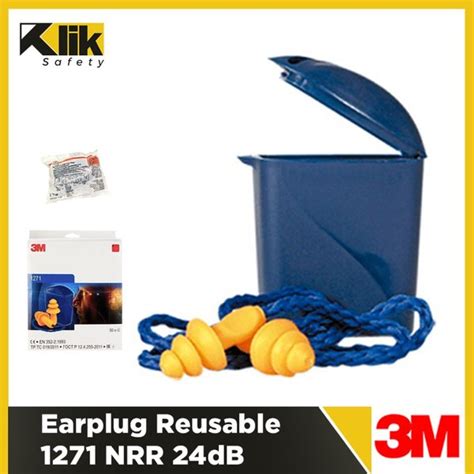 Jual Earplug Penutup Telinga Reusable Corded 3m 1271 Nrr 24db Original