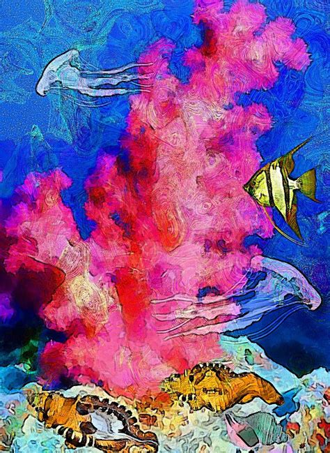 Underwater Coral Reef Digital Art By Elena Kosvincheva Fine Art America