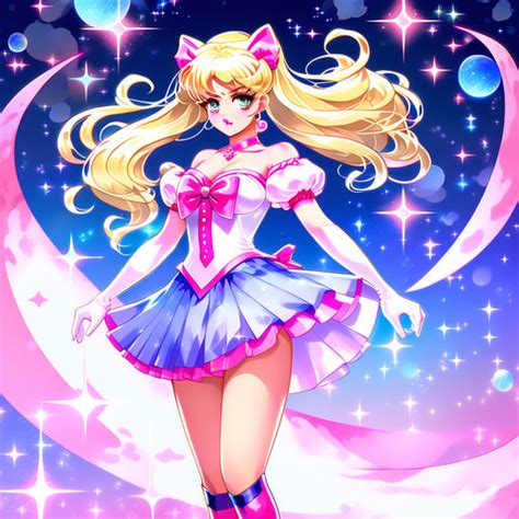 Beautiful Illustration Of Sailor Moon Wearing A Pin Up Outfi By