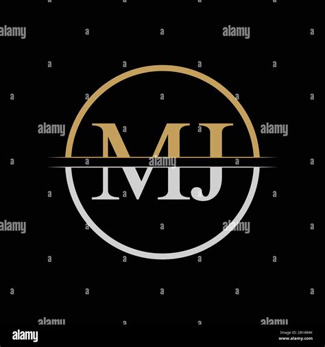 Initial Mj Letter Logo Design Vector Template Gold And Silver Letter Mj Logo Design Stock