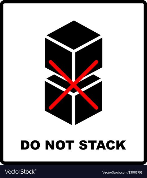 Do Not Stack Packaging Symbol On A Corrugated Vector Image