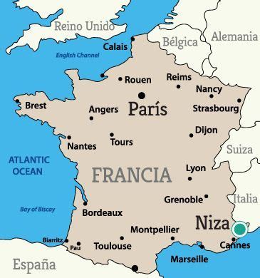 Mapa Para Ubicar La Bellisima Ciudad De Niza Francia