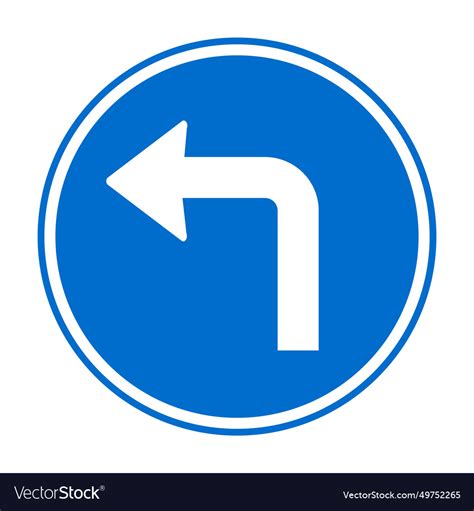 Turn Left Traffic Road Sign Royalty Free Vector Image