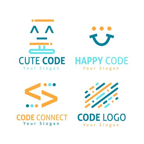 vector code logo collection flat design