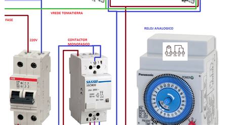 Esquemas eléctricos maniobra reloj contactor