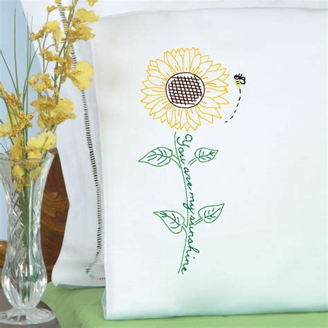 Perle Edge Pillowcases Jack Dempsey Needle Art Embroidery Kits