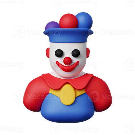 Clown 3d Rendering Icon Illustration 29188515 Png