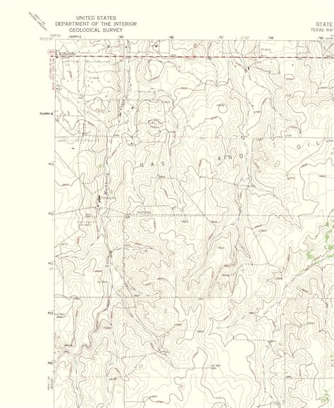 Topographical Map Pakan Texas Quad Usgs 1965 23 X 2812 Vintag