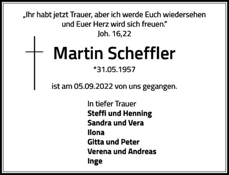 Traueranzeigen Von Martin Scheffler Sh Z Trauer