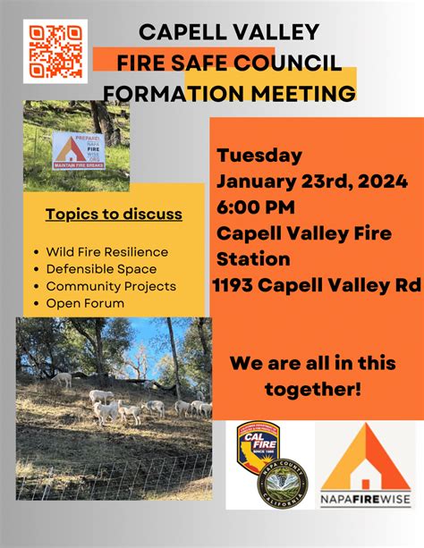 Capell Valley Fire Safe Council Formation Meeting Napa Communities