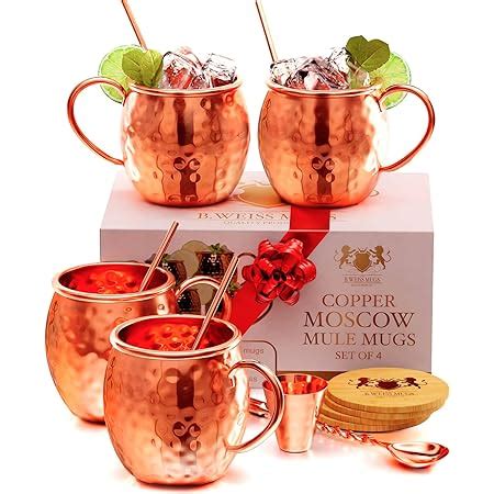 Amazon Benicci Moscow Mule Copper Mugs Set Of 4 100 HANDCRAFTED