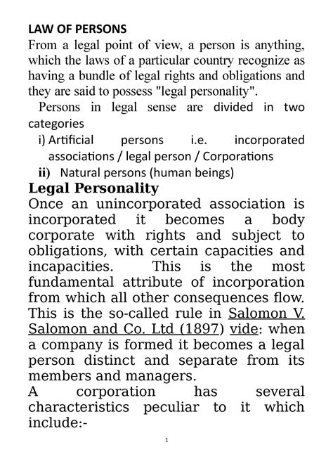 Law Of Persons December 2021 Lesson Four Notes Law Of Persons From A