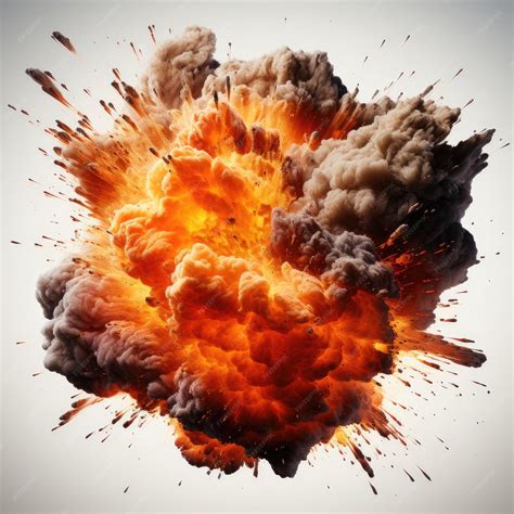 Premium Photo | Photo Realistic Explosion Isolated on White Background