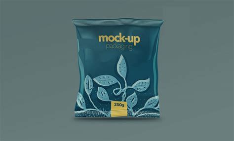 Small Square 250g Snack Packet Mockup Free Package Mockups