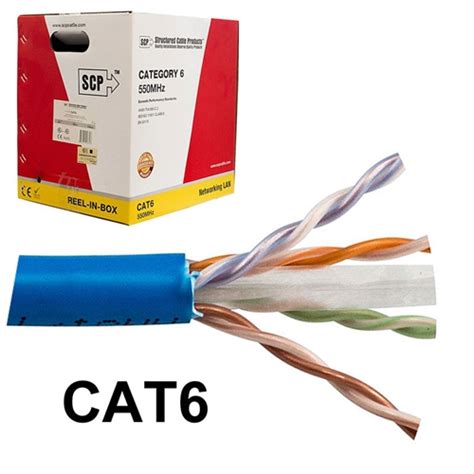 Structured Cable Products Cat6 P Bl Cat6 Network Cable Plenum Rated Utp 550mhz Blue