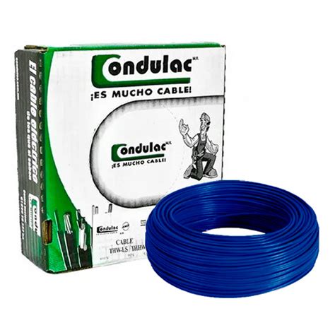 Caja De Cable Calibre 12 CONDULAC THW LS 90C 600V Azul Distribuidora