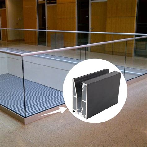 Aluminum Security Balustrades Frameless Profile U Channel Clamp Glass