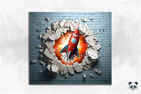 3D Spaceship Cracked Hole Tumbler Wrap 2 Afbeelding Door Pandastic