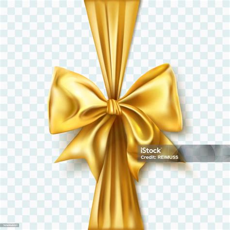 3d Gold Realistic Bow Illustration On Transparent Background Vector ...