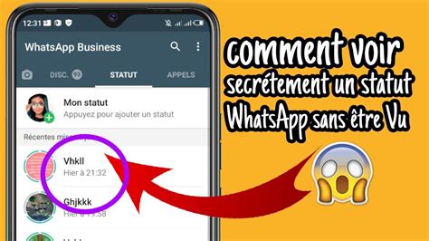 voir secrétement des statuts sans être Vu en ligne sur WhatsApp