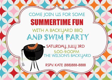 Backyard Bbq Invitations Invitation Design Blog