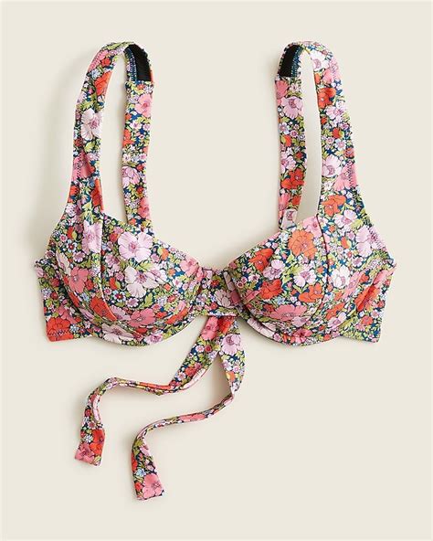 J Crew Cross Back Underwire Bikini Top In Liberty® Meadow Song Floral